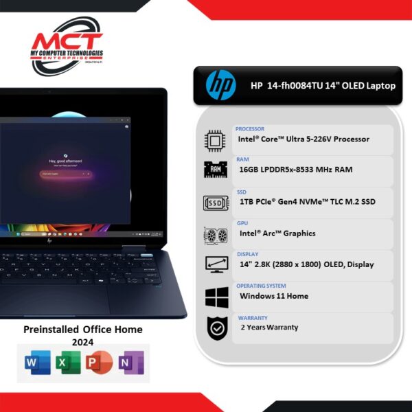 HP OmniBook Ultra Flip 14-fh0084TU Touch Laptop Blue (CU5-226V, 16GB LPDDR5X, 1TB SSD, H&S, W11, 2Y )