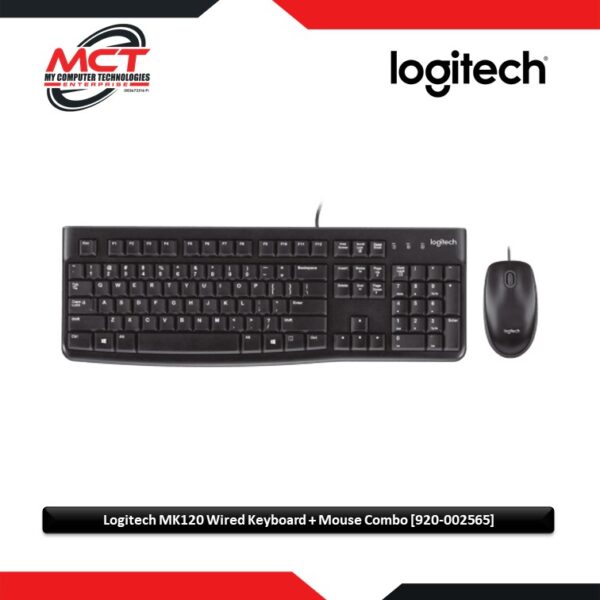 Logitech MK120 Classic Desktop Wired Keyboard + Mouse Combo [920-002565]