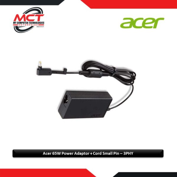 Acer 65W Power Adaptor + Cord (Small Pin - 3phy)