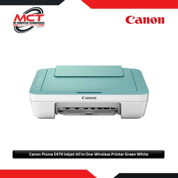 Canon Pixma E470 Inkjet All In One Wireless Printer Green White