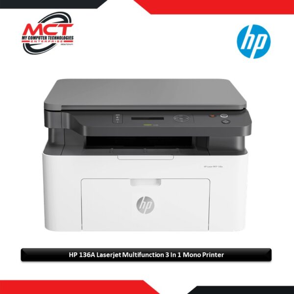 HP 136A Laserjet Multifunction 3 In 1 Mono Printer