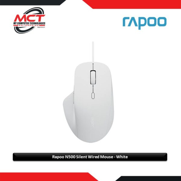 Rapoo N500 Silent Wired 3600DPI Optical Adjustable Mouse White