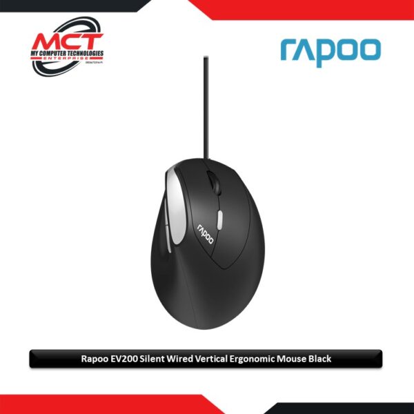 Rapoo EV200 Silent Wired Vertical Ergonomic Mouse Black