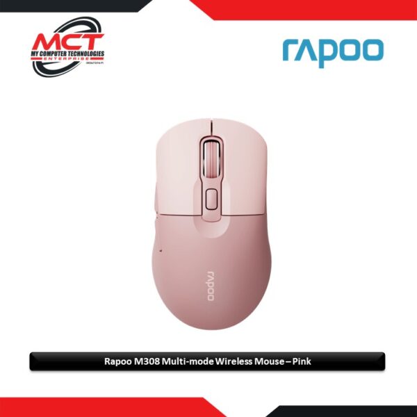 Rapoo M308 Ambidextrous Multi-mode Wireless Mouse – Pink