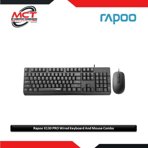 Rapoo X130 PRO Wired Keyboard And Mouse Combo