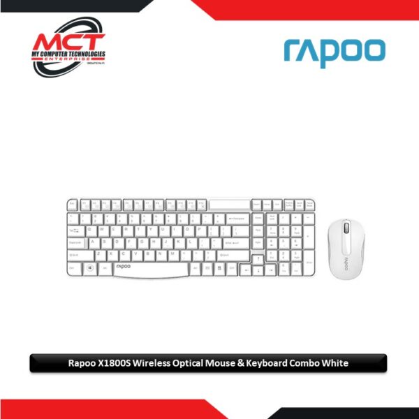 Rapoo X1800S Wireless Optical Mouse & Keyboard Combo White