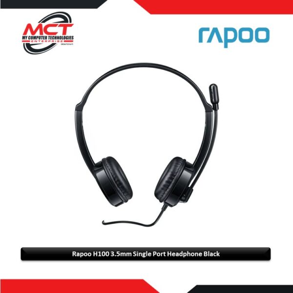 Rapoo H100 3.5mm Single Port Headphone Black