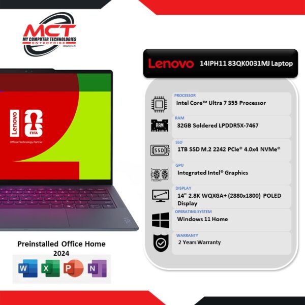 Lenovo Yoga Slim 7 Ultra 14IPH11 83QK0031MJ 14" 2.8K WQXGA+ OLED Touch Cosmic Blue (CU7-355, 32GB LPDDR5X, 1TB PCIe, Intel, W11, 2Y)