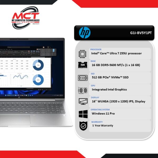 HP PROBOOK 4 G1i-BV5Y1PT 16"WUXGA Notebook AI Pike silver (CU7 255U, 16GB DDR5, 512 GB SSD, Intel, W11P, 1Y)